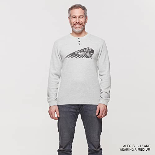 Indian Motorcycle Men's Authentic Waffle Long Sleeve T-Shirt, Gray