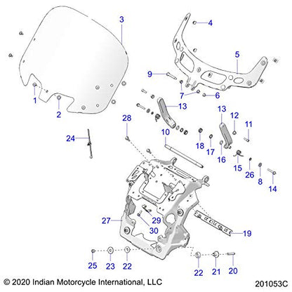 Indian Motorcycle Windshield Touring  Kit, Genuine OEM Part 2881796