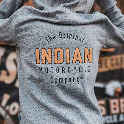 Indian Motorcycle Women's Textured Logo Hoodie Sweatshirt, Gray