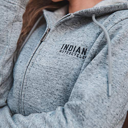 Indian Motorcycle Women's Textured Logo Hoodie Sweatshirt, Gray