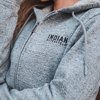 Indian Motorcycle Women's Textured Logo Hoodie Sweatshirt, Gray