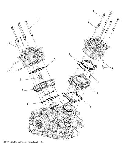 Indian Motorcycle Cylinder Assembly, Rear, Indian, 99 mm, Black, Genuine OEM Part 3022487-657