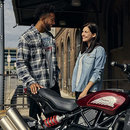 Indian Motorcycle Men's Toledo Plaid Shirt, Blue